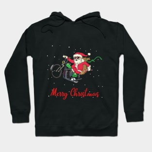 Funny Santa Motorcycle Biker Christmas Hoodie